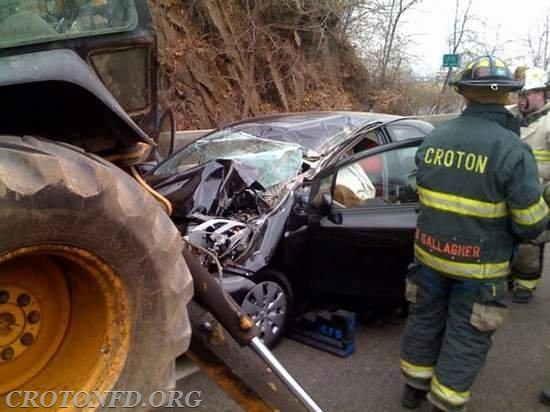 Car vs. Backhoe, Route 9 (2/27/09)