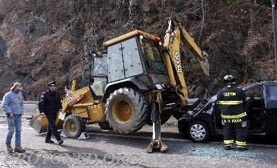 Car vs. Backhoe, Route 9 (2/27/09)