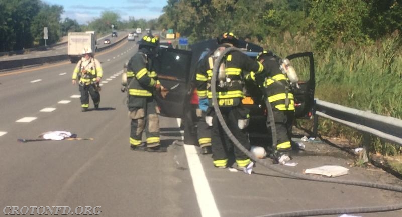 Car Fire on Route 9 NB on the Croton River Bridge (9/22/14)