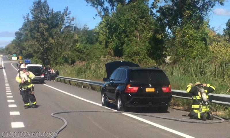 Car Fire on Route 9 NB on the Croton River Bridge (9/22/14)