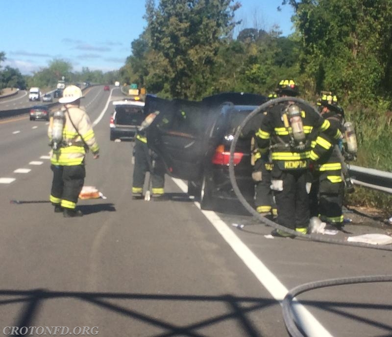 Car Fire on Route 9 NB on the Croton River Bridge (9/22/14)