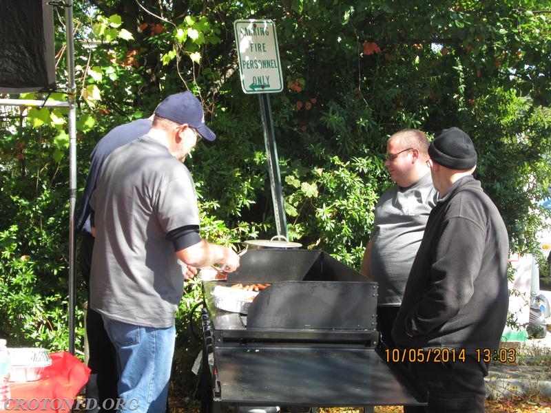 Ex-Chief Gerry Munson Captain Spencer Grant And Cappy Cooking Some Hot Dogs For Fire Fair 2014