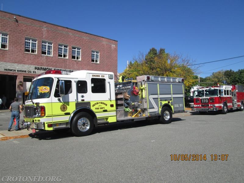 Engine 120 And Behind Is Engine 119 Waiting For Fire Fair 2014 To Start. 