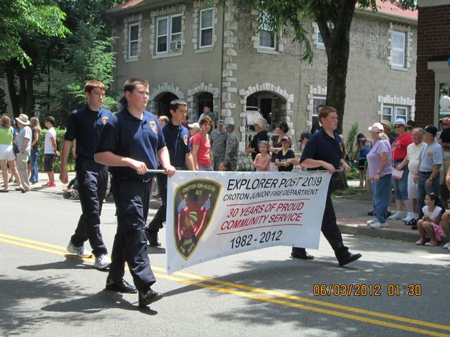 Explorer Post 2089 at the 2012 Summerfest Parade, celebrating their 30th Anniversary.