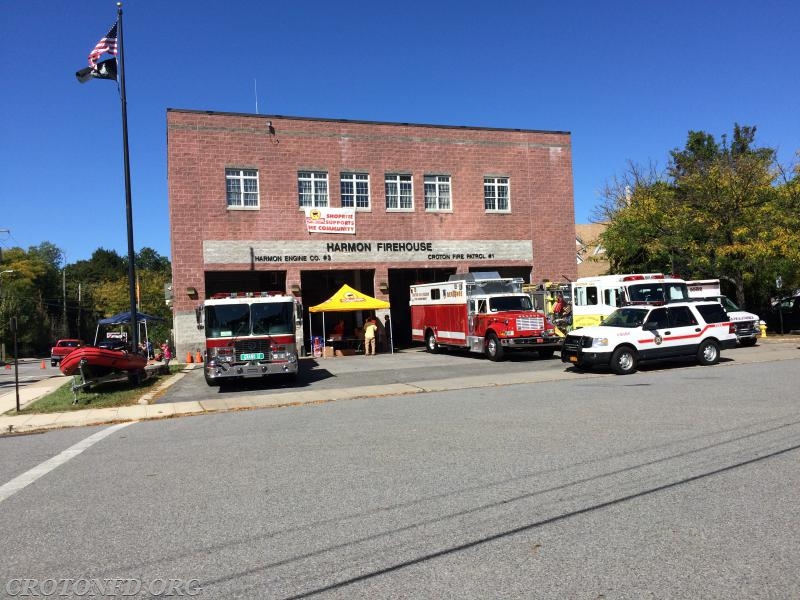 Engine 118, Rescue 18 , Engine 120 , Car 2083  & 55 B2 Outside Harmon Firehouse For Fire Fair 2015