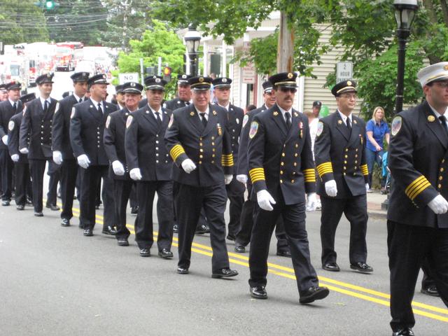 Members of the Croton Fire Department marching in the 2011 Summerfest Parade