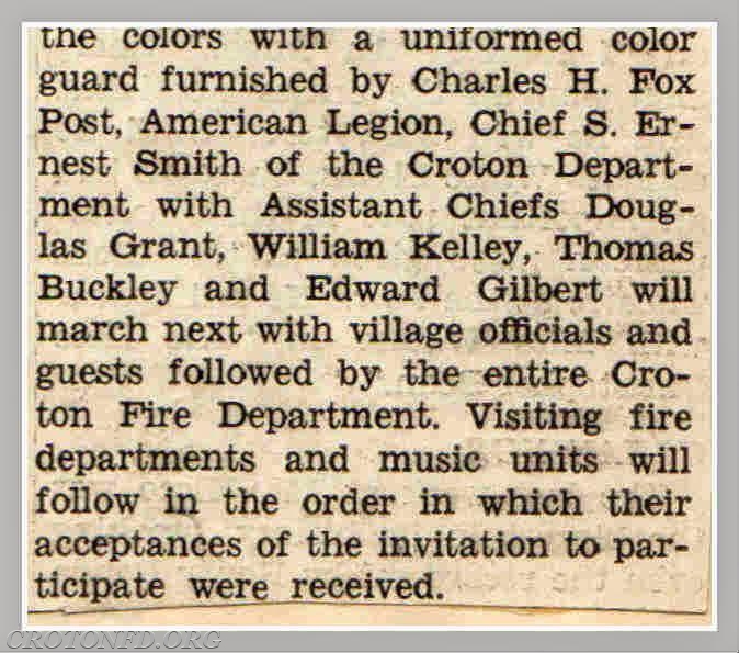 1939 CFD Parade and Bazaar information. (1 of 7). Article published 7/20/39.