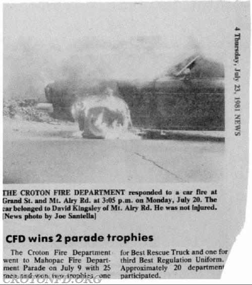 Car Fire on Grand Street - 1981