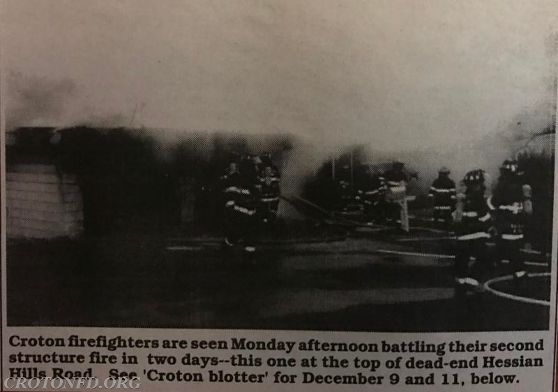 Hessian Hills Garage Fire - December 2000